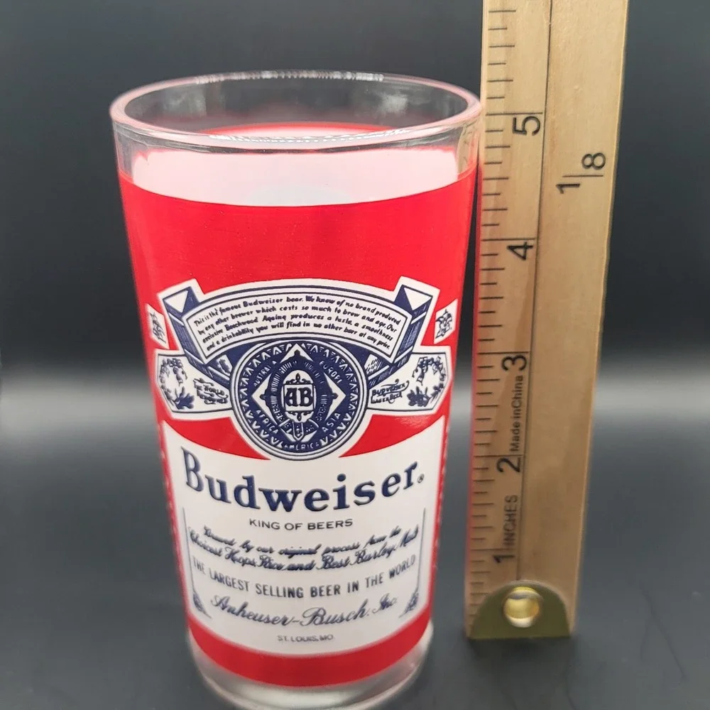 Vintage Budweiser King of Beers 12oz Glass Anheuser Busch St Louis Collectible